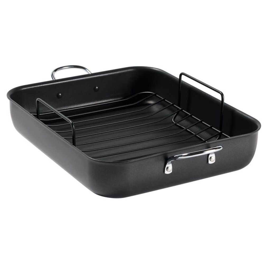 T-Fal -  Simply Cook 13"x16" Nonstick Roaster Black Black